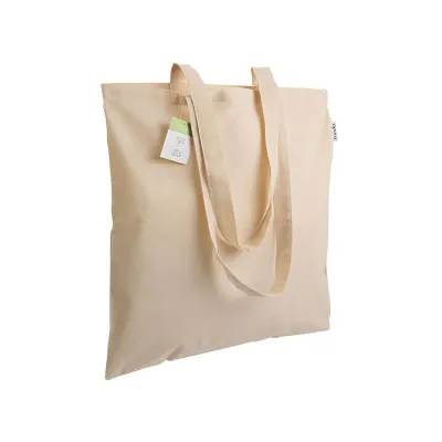 Geantă de cumpărături din bumbac organic, 140 g/m², cu mânere lungi – cu imprimare personalizată