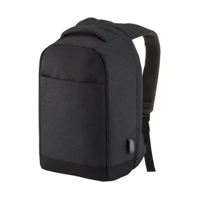 Rucsac pentru computer cu sistem de închidere antifurt, prevăzut cu port USB, confecționat din poliester – cu imprimare personalizată