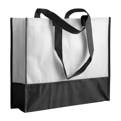 Tote bag de cumpărături din material nețesut de 80 g/m², cu pliu lateral și mânere lungi