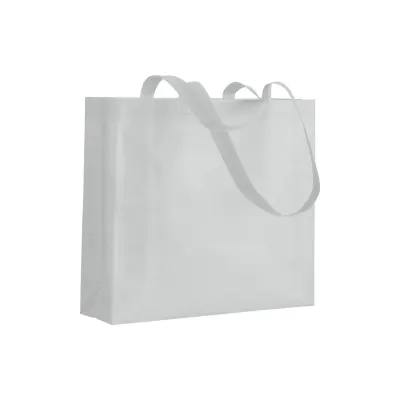 Tote bag de cumpărături din material nețesut de 80 g/m², sigilată termic, cu pliu lateral și mânere lungi