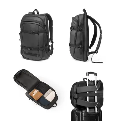 Rucsac pentru laptop din poliester reciclat 900D, de înaltă densitate, cu protecție impermeabilă și căptușeală din poliester reciclat 210D 17'3" Kampala – cu imprimare personalizată