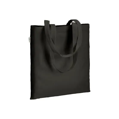Pungă de cumpărături din bumbac organic, 220 g/m², cu mânere lungi – cu imprimare personalizată
