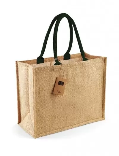Tote bag iuta cu mânere colorate clasic - Classic Jute Shopper
