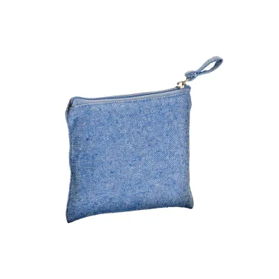 Trusă de cosmetice/portmoneu din bumbac reciclat, de 280 g/m², cu închidere cu fermoar – cu imprimare personalizată