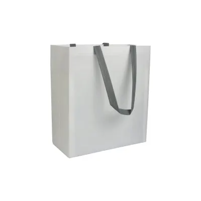 Pungă de cumpărături din material nețesut de 100 g/m², laminată și termosudată, cu pliu de lărgire – cu imprimare personalizată