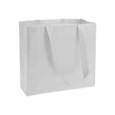Pungă de cumpărături din material nețesut laminat, cu pliu de lărgire și mânere lungi – cu imprimare personalizată