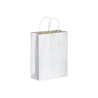 Pungă de cumpărături din hârtie de 100 gr/m², cu pliu lateral 100 g/m² – cu imprimare personalizată