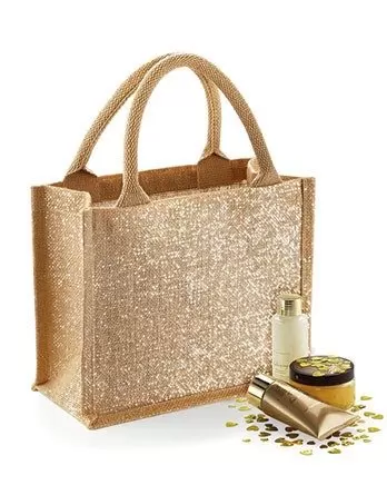 Tote bags din iuta cu fiiruri aurii - Shimmer Jute Mini Gift Bag