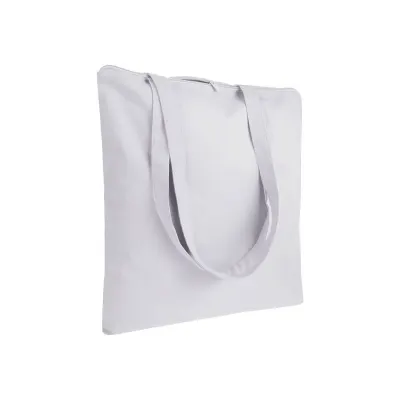 Tote bag de cumpărături din bumbac de 220 g/m², cu mânere lungi și închidere cu fermoar
