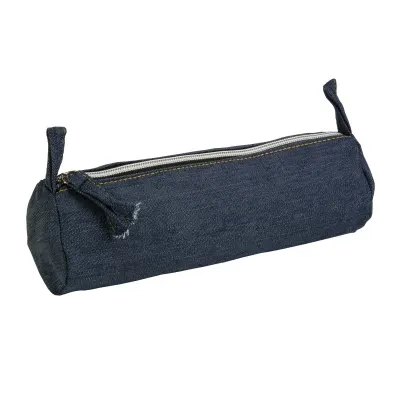 DENIM 220 g/m² (85% bumbac – 15% poliester) trusă de cosmetice 220 g/m² cu fermoar, 8 x 22 cm – cu imprimare personalizată