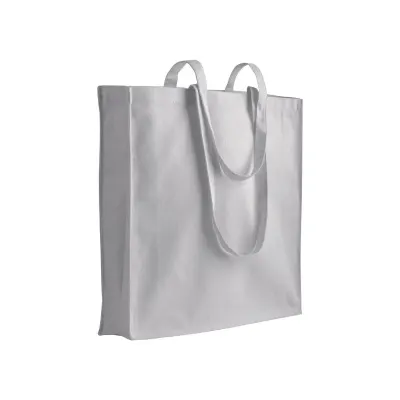 Pungă din bumbac de 180 g/m², cu mânere lungi și pliu lateral – cu imprimare personalizată