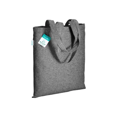 Pungă de cumpărături din bumbac reciclat, 280 g/m², cu mânere lungi – cu imprimare personalizată