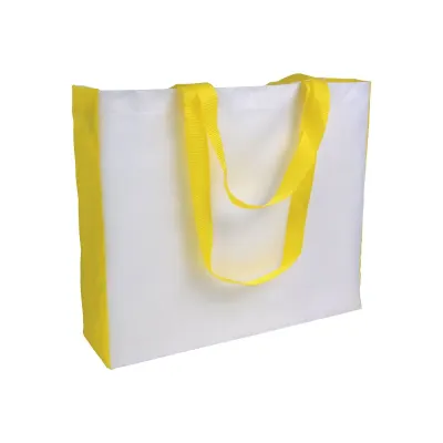 Geantă de cumpărături din poliester 210D rezistentă la căldură, cu pliu colorat, potrivită pentru sublimare – cu imprimare personalizată