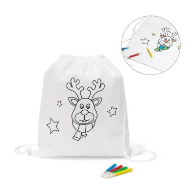 Rucsac cu snur de colorat pentru copii Glencoe – cu imprimare personalizată