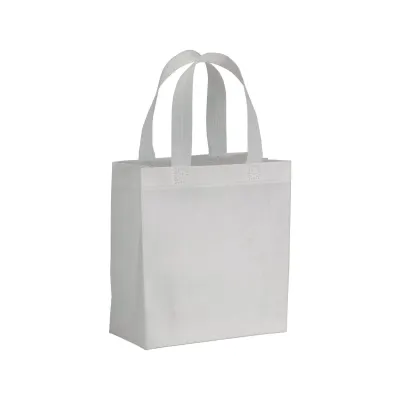 Pungă de cumpărături mini din material nețesut de 80 g/m², cu pliu lateral și mânere scurte – cu imprimare personalizată