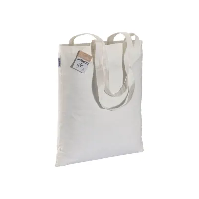 Pungă de cumpărături din fibră de bambus de 135 g/m², cu mânere lungi – cu imprimare personalizată