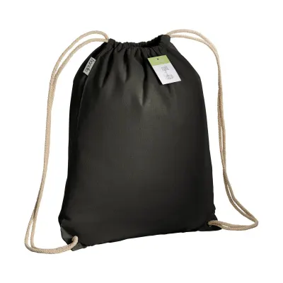 Pungă din bumbac organic cu șnur și colțuri întărite 140 g/m² – cu imprimare personalizată