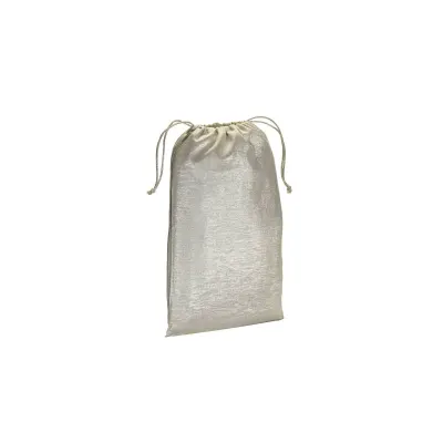 Pungă cadou din policoton strălucitor, de 90 g/m², cu închidere cu șnur din cotton – cu imprimare personalizată