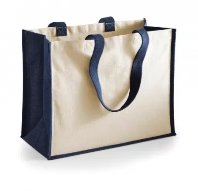 Tote bag pictat clasic bumbac si Iuta - Printers' Jute Classic Shopper