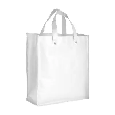 Tote bag de cumpărături pliabilă, confecționată din material nețesut cusut, de 80 g/m², cu clapă de întărire și mânere scurte