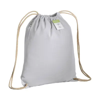 Pungă din bumbac organic cu șnur și colțuri întărite 140 g/m² – cu imprimare personalizată