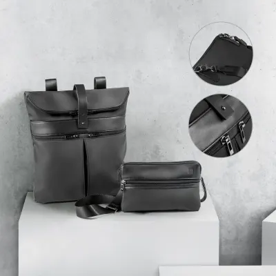 Rucsac din microfibră și PU Rover backpack – cu imprimare personalizată