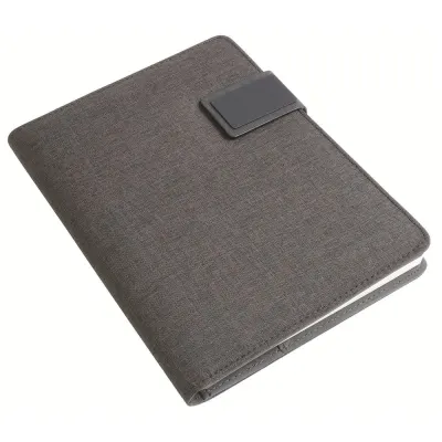 Agendă din țesătură Melange și organizator pentru dispozitive electronice, cu caiet cu linii inclus (A5) – cu imprimare personalizată