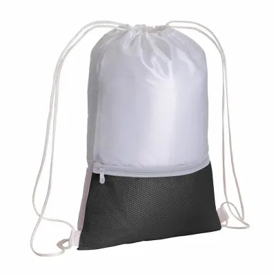 Rucsac din poliester 210T, cu buzunar colorat cu fermoar și închidere cu șnur – cu imprimare personalizată