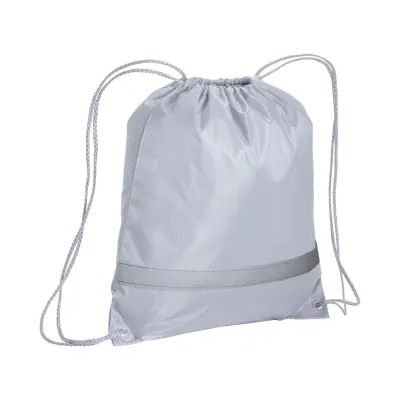 Rucsac din poliester 210T, cu bandă reflectorizantă, închidere cu șnur și colțuri întărite – cu imprimare personalizată
