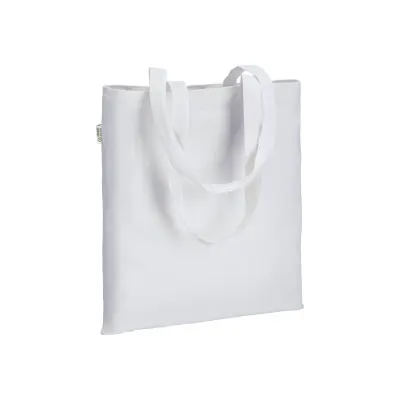 Pungă de cumpărături din bumbac organic, 220 g/m², cu mânere lungi – cu imprimare personalizată