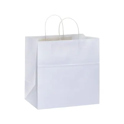 Pungă de cumpărături din hârtie de 100 gr/m², cu pliu lateral – cu imprimare personalizată