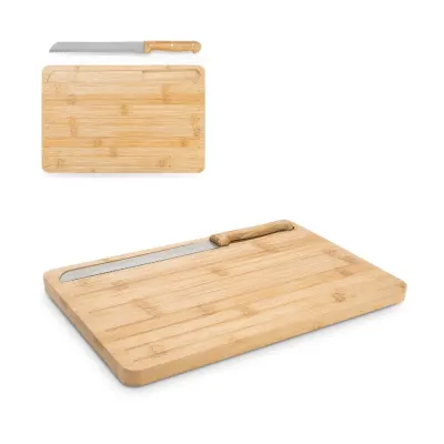 Tocător de pâine din bambus cu cuțit inclus Catcher – cu imprimare personalizată