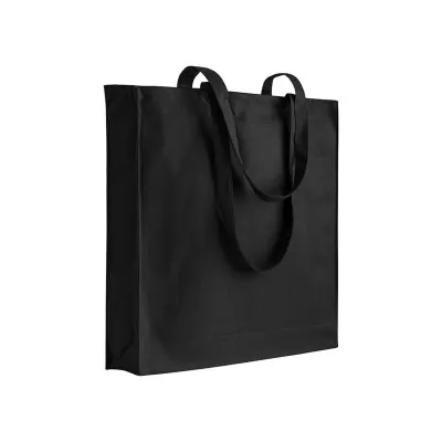 Tote bag de cumpărături din bumbac de 220 g/m², cu mânere lungi și pli de lărgire