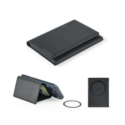 Portofel magnetic din PU de mare capacitate cu blocare RFID Harald – cu imprimare personalizată