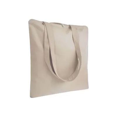 Tote bag de cumpărături din bumbac de 220 g/m², cu mânere lungi și închidere cu fermoar