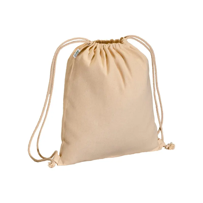 Rucsac din bumbac organic de 220 g/m², cu închidere cu șnur – cu imprimare personalizată