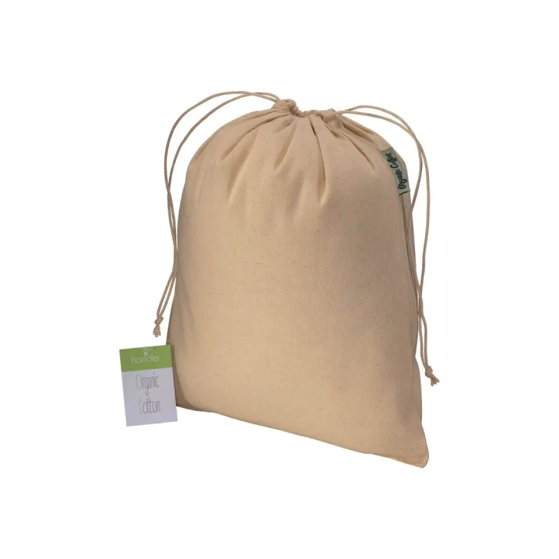 Pungă cadou din bumbac organic, 140 g/m², 25 x 30 cm – cu imprimare personalizată