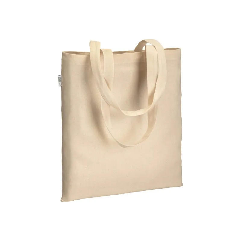 Pungă de cumpărături din bumbac organic, 220 g/m², cu mânere lungi – cu imprimare personalizată
