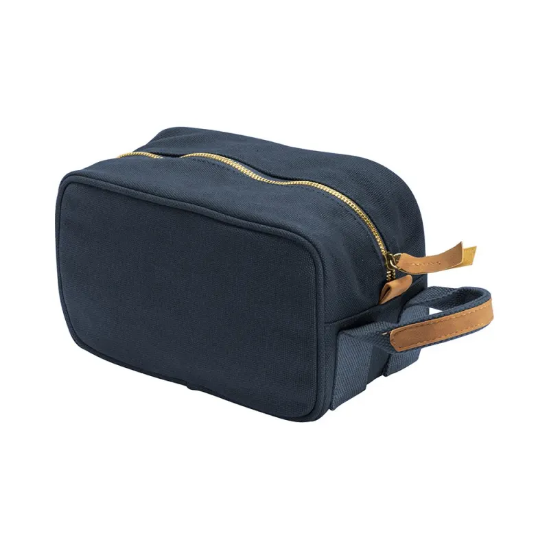 Trusă de cosmetice din pânză reciclată, cu mâner lateral – cu imprimare personalizată