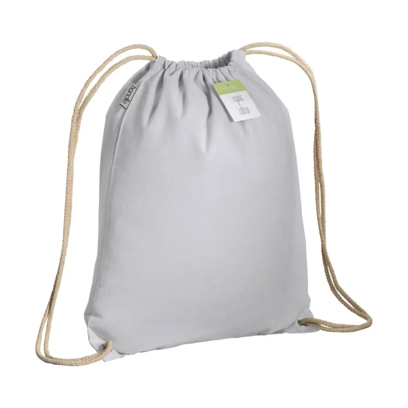 Pungă din bumbac organic cu șnur și colțuri întărite 140 g/m² – cu imprimare personalizată