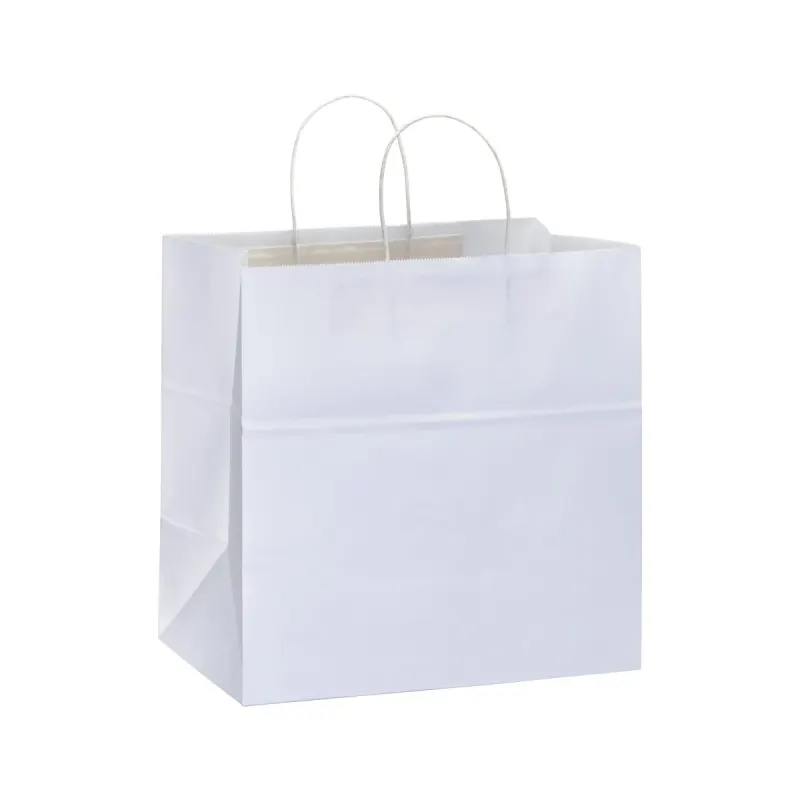 Pungă de cumpărături din hârtie de 100 gr/m², cu pliu lateral – cu imprimare personalizată