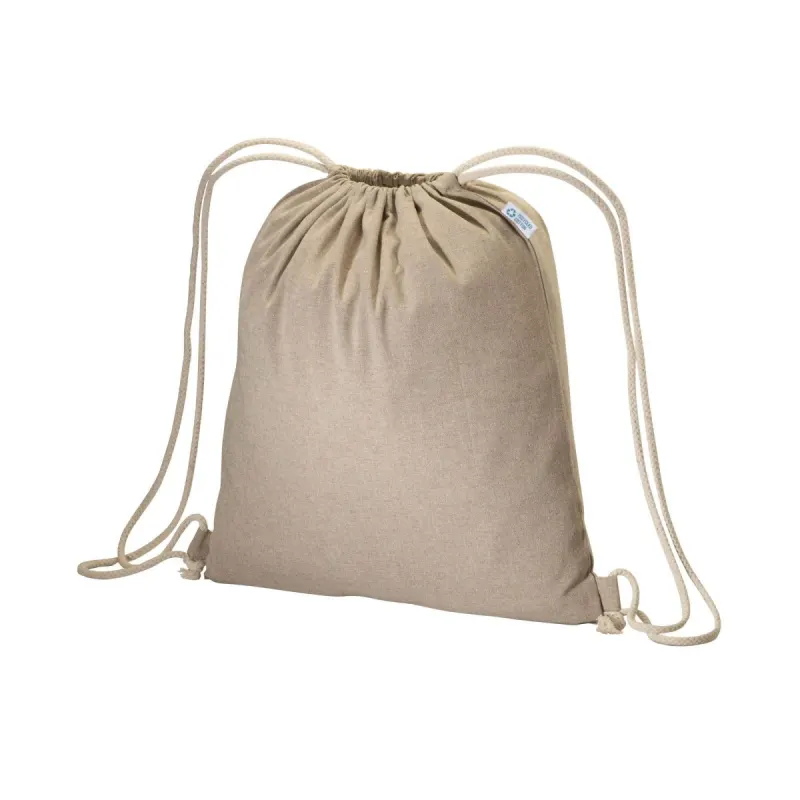 Rucsac din bumbac reciclat de 180 g/m², cu închidere cu șnur – cu imprimare personalizată